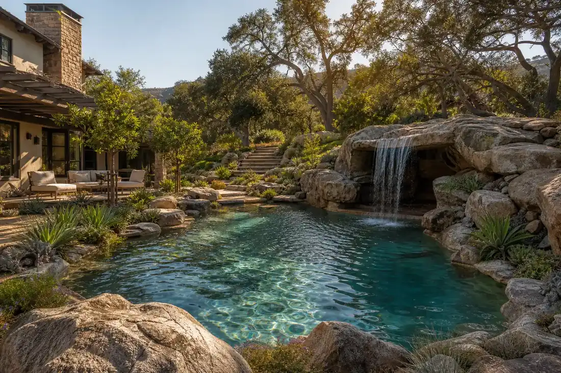 Naturalistic freeform swimming pool