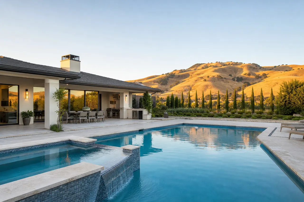 Modern geometric swimming pool