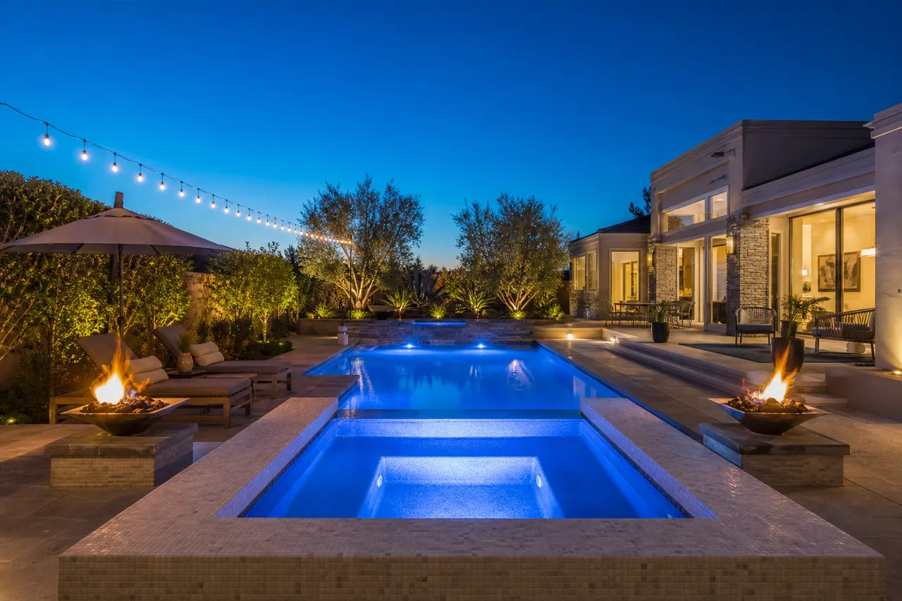 Pool, spa & fire swimming pool