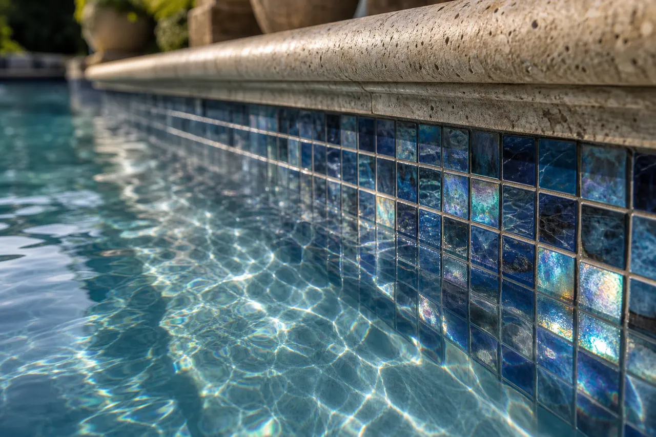 Tile & coping — pool construction stage